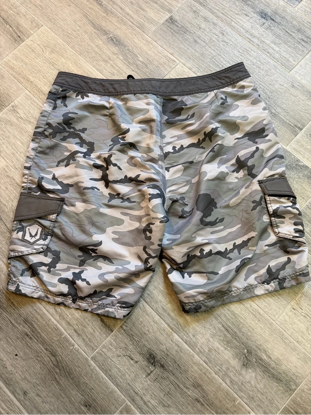Vintage Red Sand Board Shorts Swim Trunks Beach Surf Mens 42 Gray Black Camo Y2K